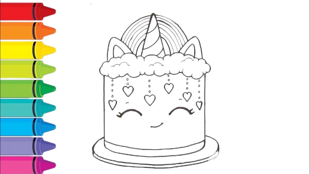 Unicorn cake drawing/easy Unicorn cake drawing painting Unicorn cake drawing for kids