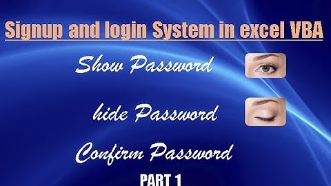 Signup and login system using excel VBA Part 1