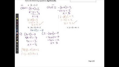 M20-1 Absolute Value Equations Part 1a