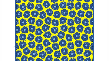 Miktoarm Star polymer self- assembly in 2D. Medium hexagonal phase of  inner corona and core.