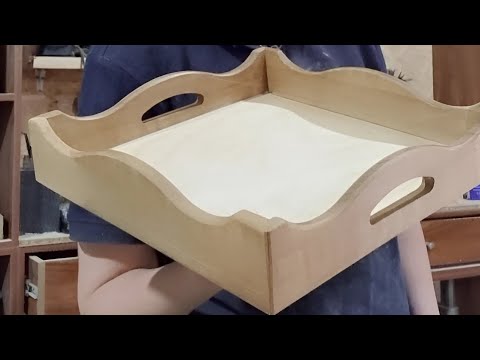 مراحل ساخت سینی چوب گردو 