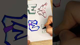 Letter «E» in different Graffiti styles 😎 #shorts