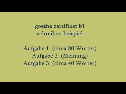 Goethe Zertifikat B1 Schreiben Beispiel Youtube
