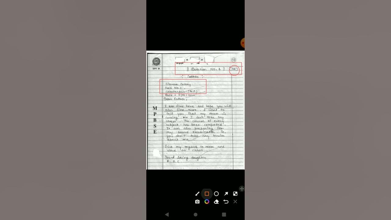 how to write letter in board exam letter writing pattern learn to