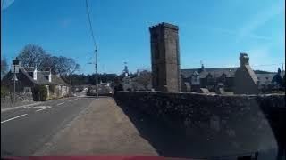 Spring Road Trip Drive With Bagpipes Music On History Visit To Braco Perthshire Scotland