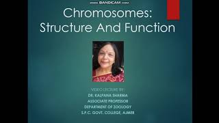 Chromosomes : Structure And Function - Dr. Kalpana Sharma.