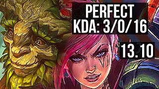 IVERN vs VI (JNG) | 3/0/16, Rank 5 Ivern | KR Master | 13.10