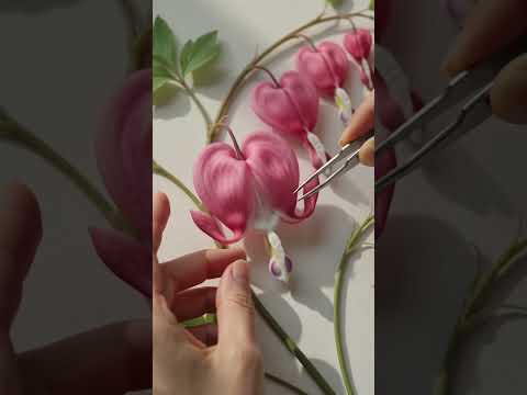 Bleeding heart flower craft # #nature #youtubeshorts #ai #flowers#usa#shorts#india#canada#craft