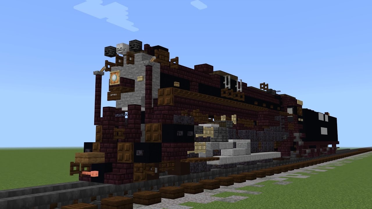 Minecraft Train Tutorial: ATSF Northern 3751 Steam locomotive - YouTube