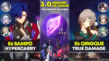 E6 Sampo Hypercarry & E6 Qingque True Damage | Memory of Chaos 12 | Honkai Star Rail 3.0