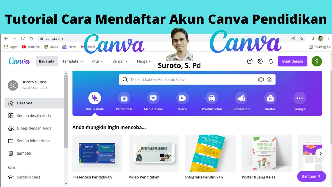 Tutorial Cara Mendaftar Akun Canva Pendidikan - YouTube