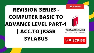 REVISION COMPUTER SERIES | IMP.FOR JKSSB/JKP SI EXAMS 2022