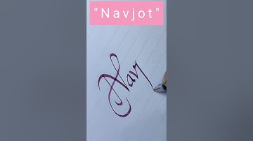 How to write "Navjot" name in calligraphy writing l #shortsfeed #shorts