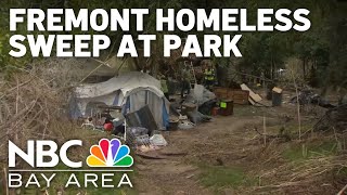 Fremont closes park for homeless encampment sweep