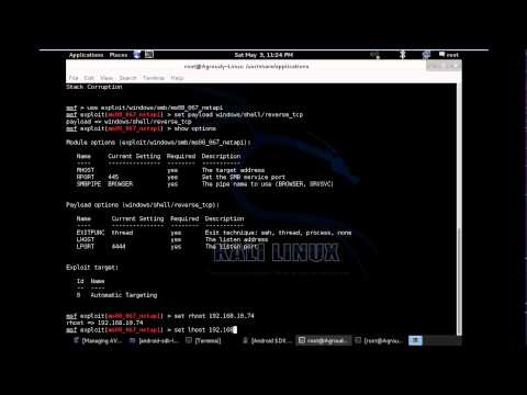 MS08_067 Vulnerability Attack Windows XP from Metasploit build on Kali Linux