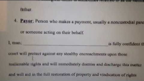 Child Support Demand for Dismissal Affidavit to File in Court