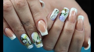 Зимний пейзаж/Коррекция френч/Роспись ногтей Зимний пейзаж/Коррекция френч/Роспись ногтей