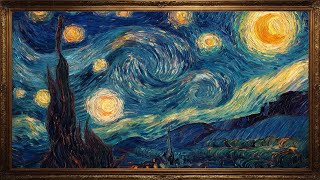 Art Screensaver for TV: Van Gogh's Starry Night 4K | Gold Frame TV Art | 2 Hour Ambiance