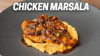 Chicken Marsala with Creamy Polenta