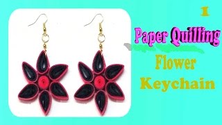 Paper Quilling Flower Keychain