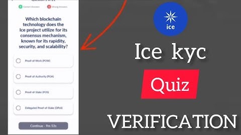 Ice mining app App Quiz kyc || Ice network kyc step 3 quiz  || *SOLVED*
