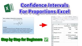 Confidence Intervals For Proportions Excel