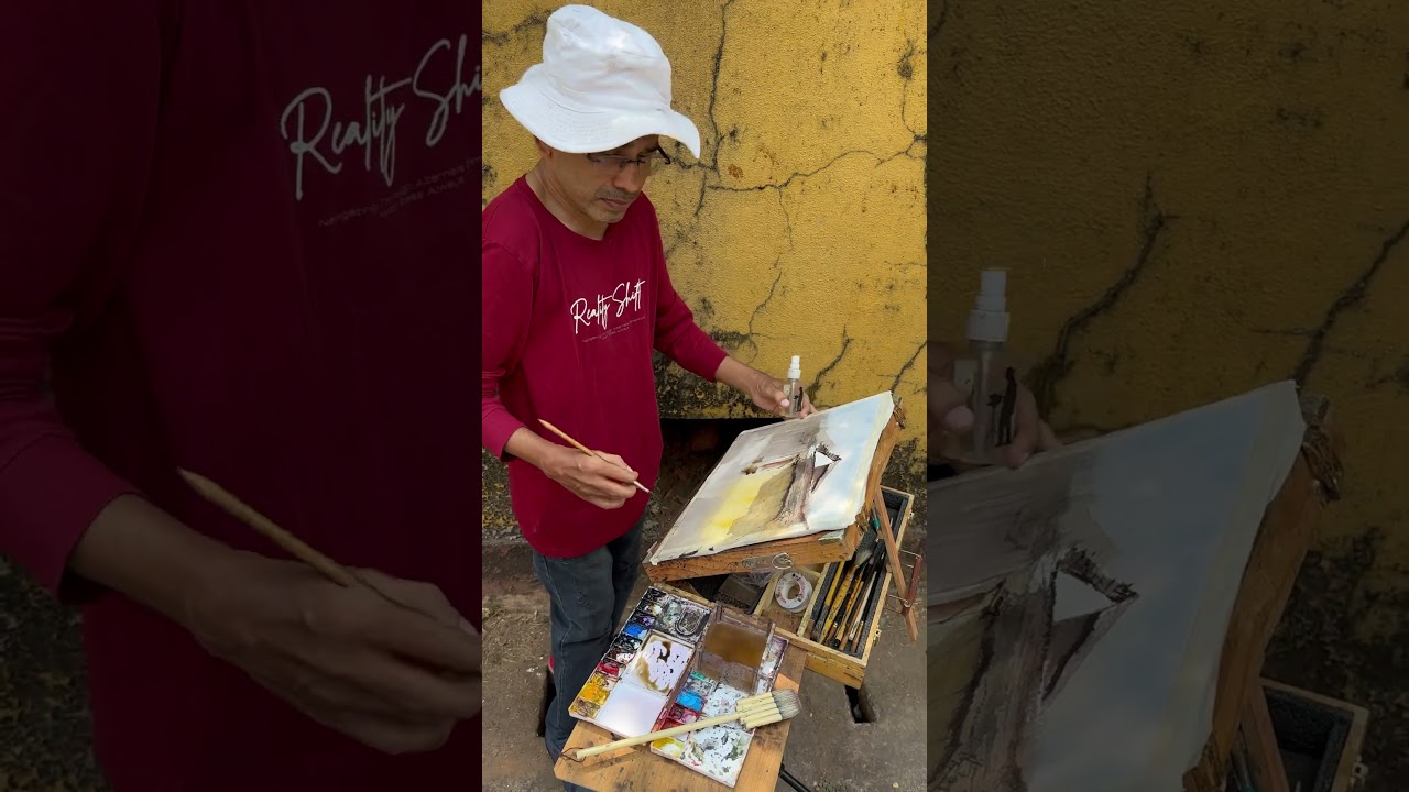 Plein air watercolor painting 