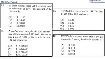 15,16,17&18 | Consumer Arithmetic | Multiple Choice 2 | CXC CSEC Mathematics