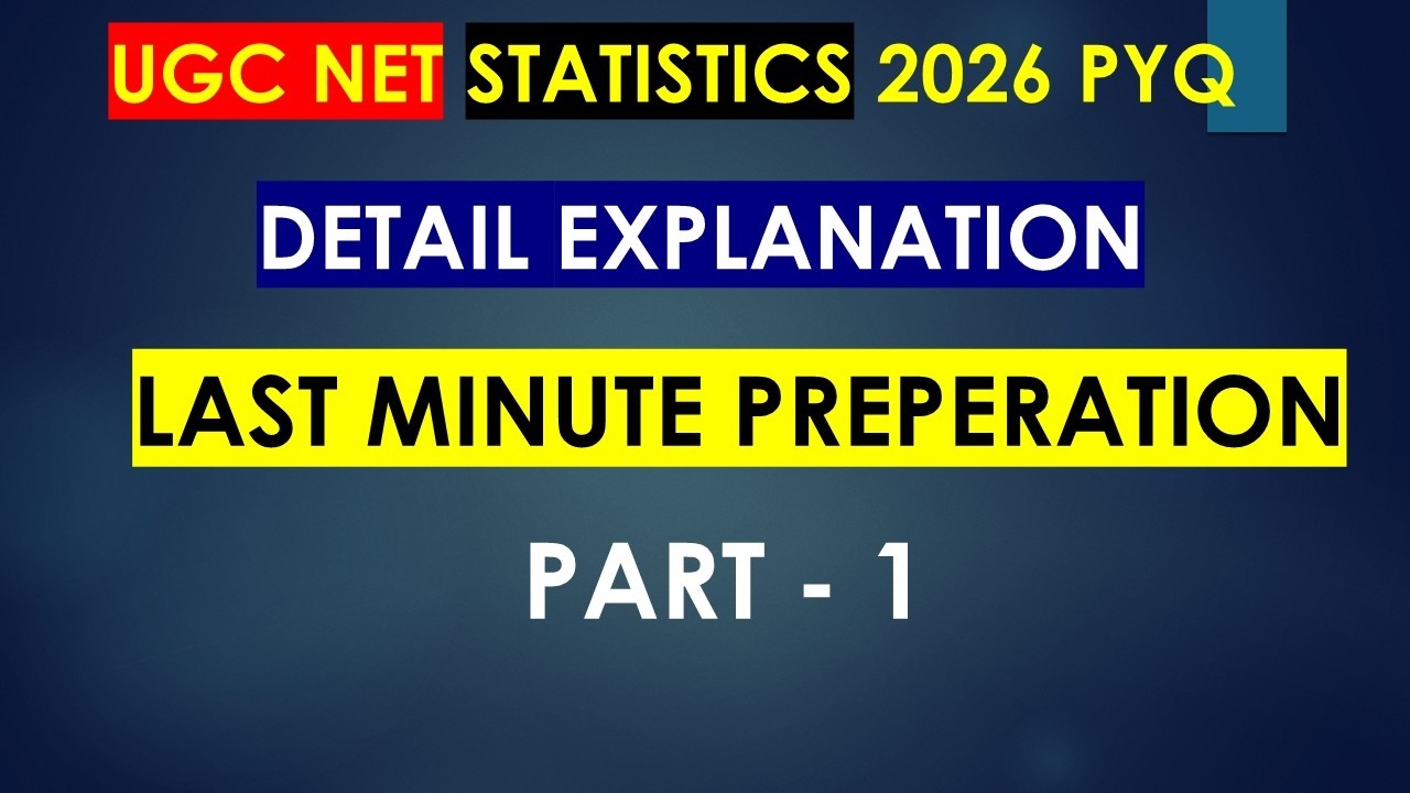 PYQ SOLUTION | UGC NET STATISTICS | 2026 JUNE | CRACK EASY - YouTube