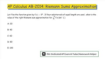 2014 AP Calculus AB: Approximating Areas with Riemann Sums: Integration and Accumulation of Change