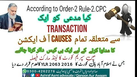 Plaintiff should sue for all causes of Action in One Suit?.Order-2 Rule-2 CPC