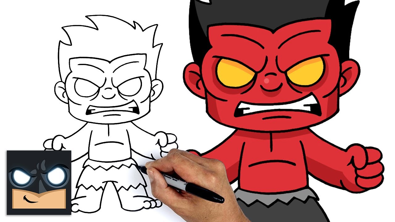 How To Draw Red Hulk from Marvel Comics - Learn How to Draw