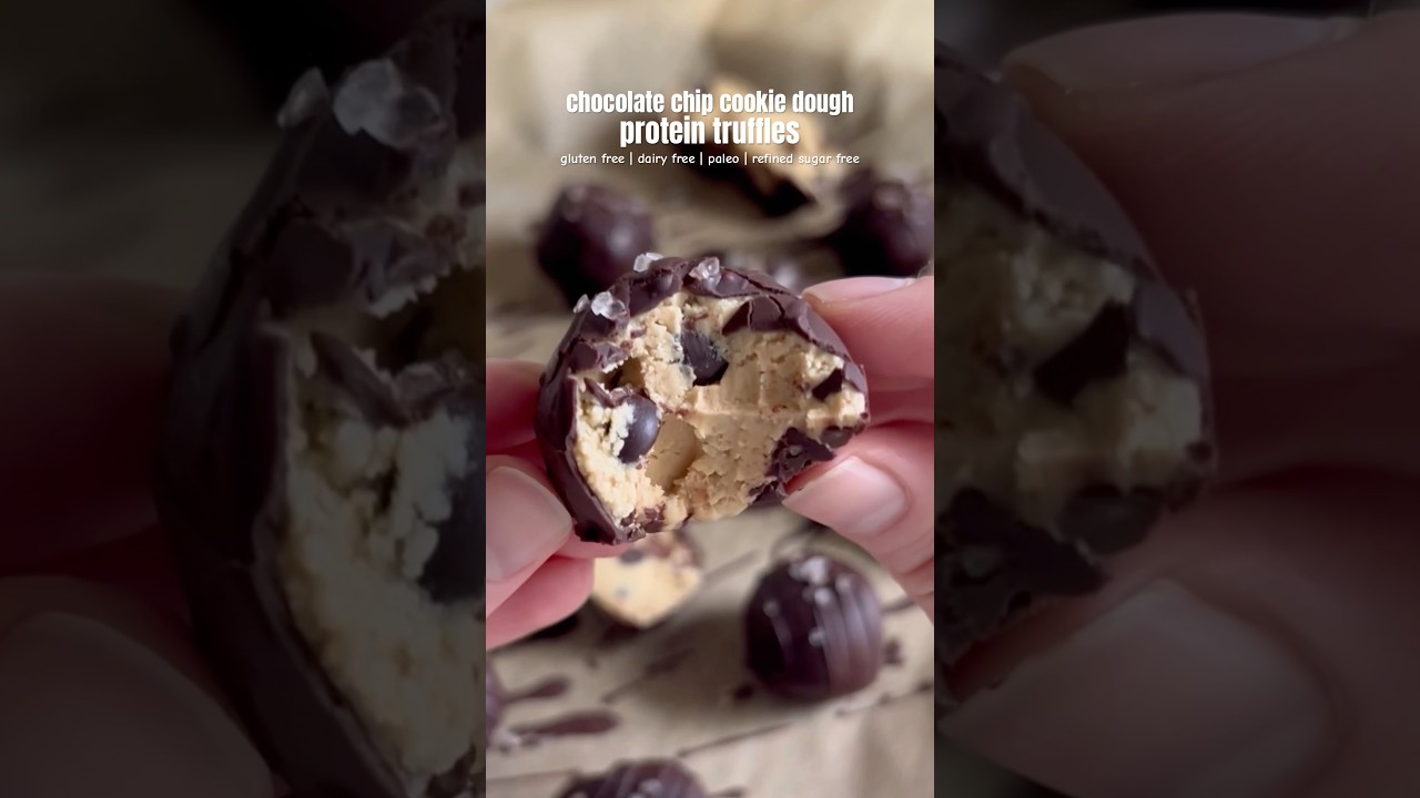 Chocolate Chip Cookie Dough Protein Truffles 