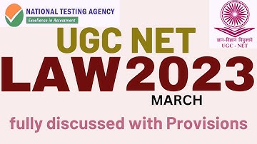 UGC NET  MARCH 2023 --- LAW PAPER  - March 2023 - UGC NET - Fully Discussed