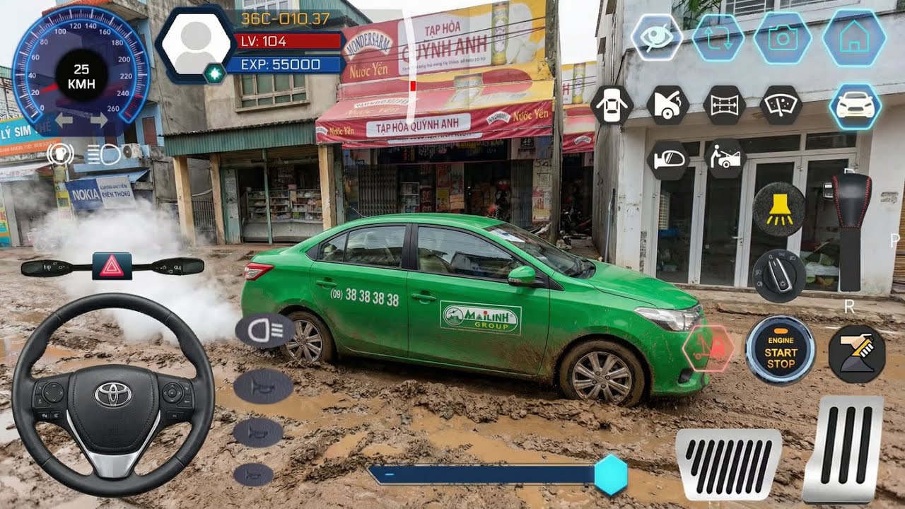 Car Simulator Vietnam #29 | Toyota Vios Mai Linh Taxi Takes Tourists #2