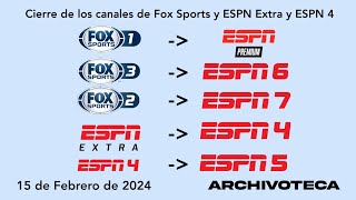 Final De Fox Sports 1, 2, 3, Espn Extra Y Espn 4 En El Sur Y Inicio De Espn 4 En Centro Y México.