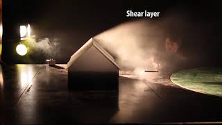 Flow visualization around simple building shapes in wind tunnel