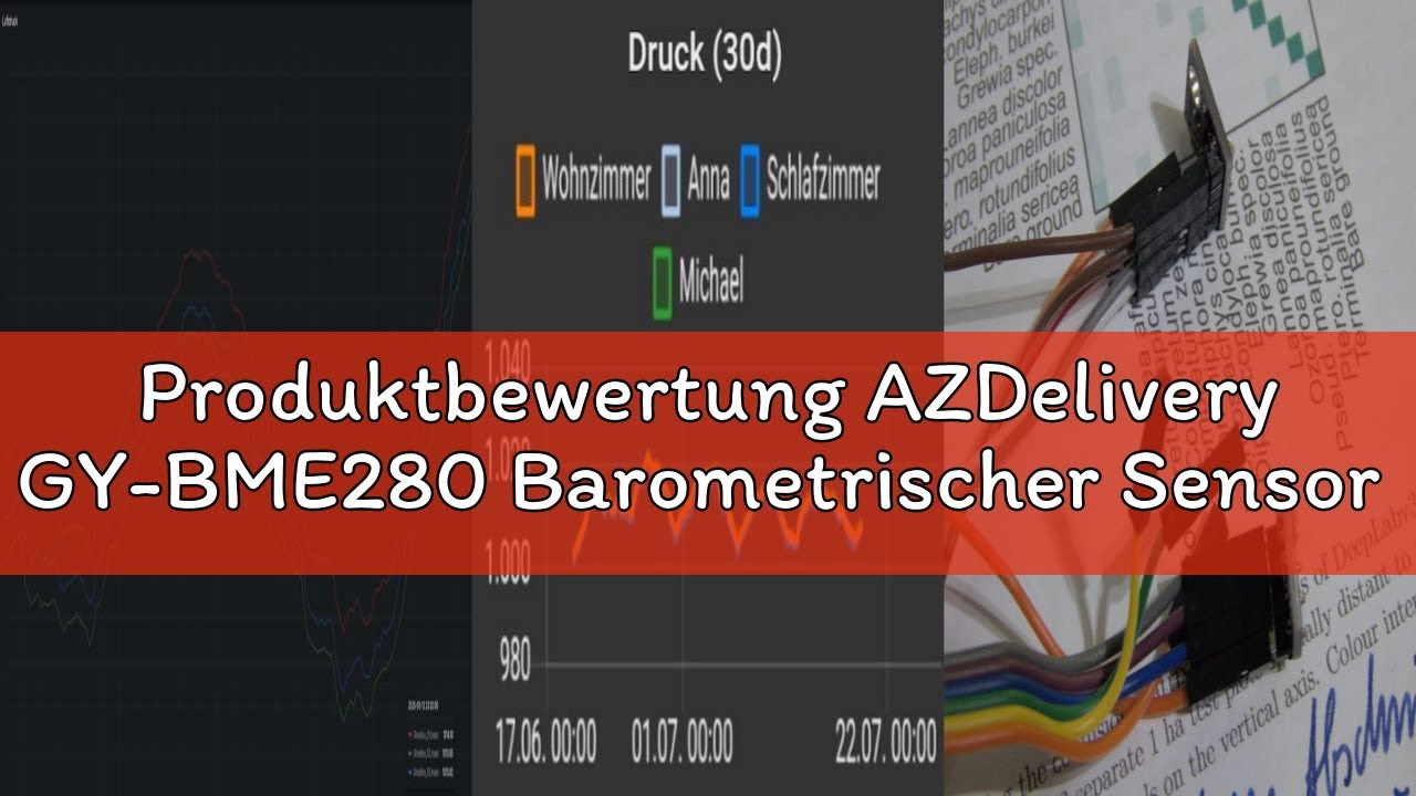 Produktbewertung AZDelivery GY-BME280 Barometrischer Sensor für Temperatur, Luftfeuchtigkeit und Luf
