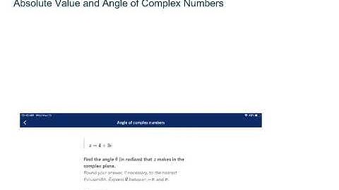 Absolute Value and Angle of Complex Numbers (Pre-Calc)