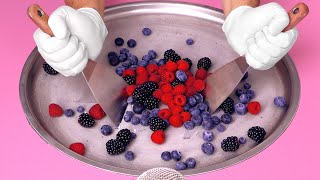ASMR Berry Mix - Ice Cream Rolls | how to make Blueberries Raspberries and Blackberries to Ice Cream