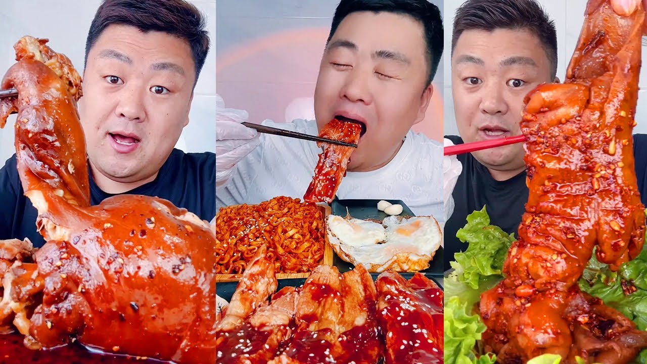 【MUKBANG】BRAISED PORK KNUCKLE | SPICY BEEF TENDON丨STEWED MEAT