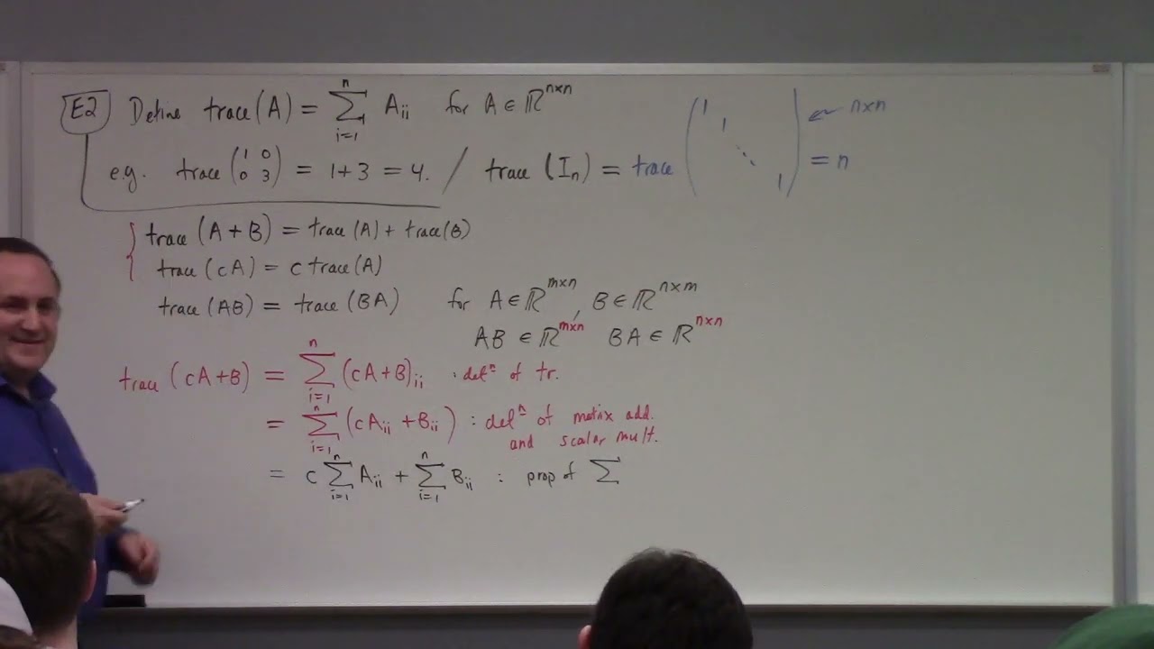 Applied Linear: component level derivations, matrix vector equations, elementary matrix, 1-24-25