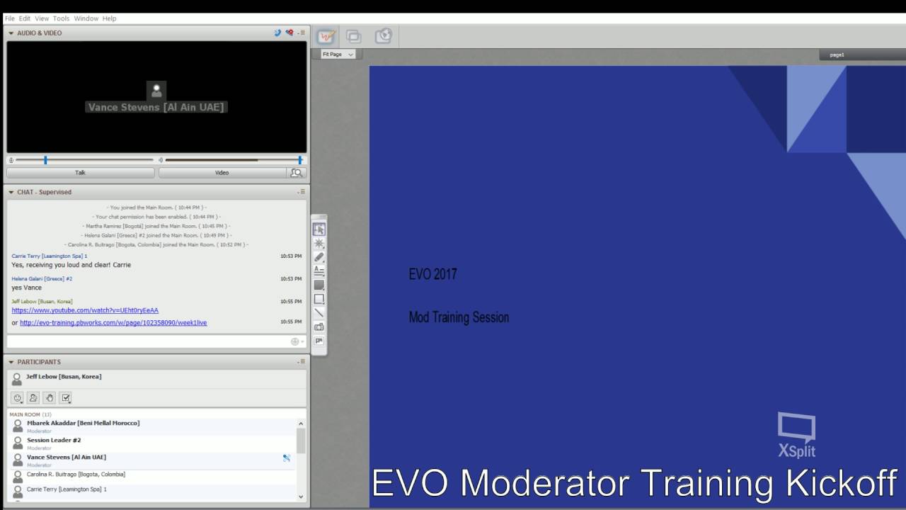 Learning2gether episode 347 - Kickoff of EVO2017 Moderator training