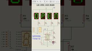 Famous LED interactive “OPEN” Sign Board using Ne555n Timer IC and Common Cathode 7 Segment Display #diy Wealth