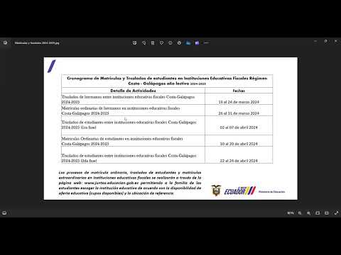 CRONOGRAMA DE MATRÍCULAS Y TRASLADOS 2024-2025