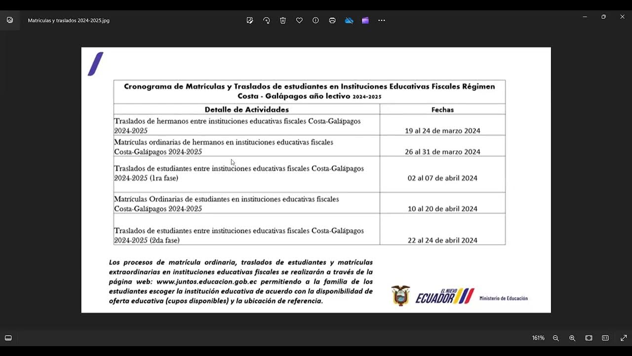 CRONOGRAMA DE MATRÍCULAS Y TRASLADOS 20242025 YouTube