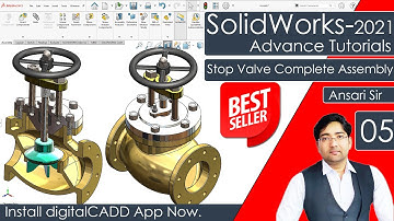 SolidWorks Assembly Tutorials |  Stop Valve | SolidWorks Full Training In Hindi | DigitalCADD App.
