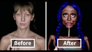 Makeup illusion : MIRJANA KIKA MILOSEVIC BECAME A WOODEN DOLL
The “Wooden puppet doll” makeup illusion by Mirjana Kika Milosevic
Mirjana Kika Milosevic is a professional creative make up artist and skin illusionist from Serbia. She works on body painting and face painting for movies and music videos, as well as murals and interior or exterior designs. Incredibly skilled, she won the national NYX Face Awards competition in the optical illusion category. The “Wooden puppet doll” is probably her most famous project so far. Makeup illusion : MIRJANA KIKA MILOSEVIC BECAME A WOODEN DOLL