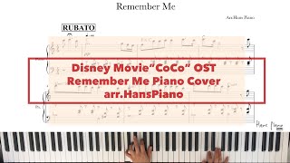 Disney Movie”CoCo” OST/Remember Me Piano Cover /arr.HansPiano/Freetranscripiton