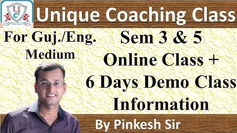 Sem 3 & Sem 5 / Demo Class / Vnsgu / By Pinkesh Sir / Unique Coaching Class